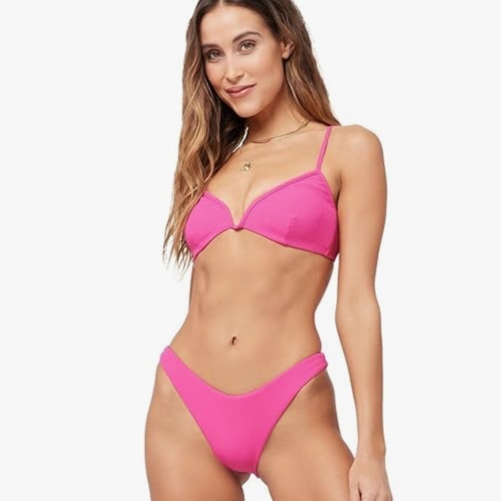 L*Space | Ribbed Cabana Bitsy Bikini Bottom In Bougainvillea Pink | XL